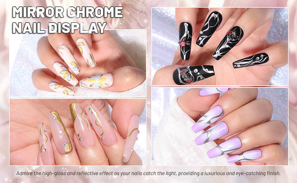 Mirror Chrome Nail Display