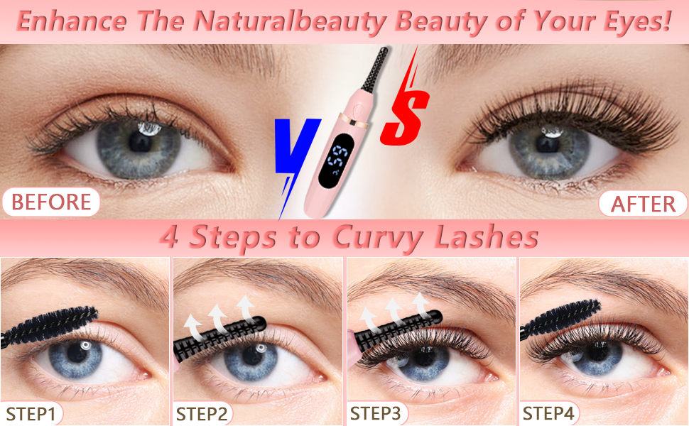Heated Eyelash Curlers Eye Lash Curler Best Seller with Comb Electric Rizador De Pestañas