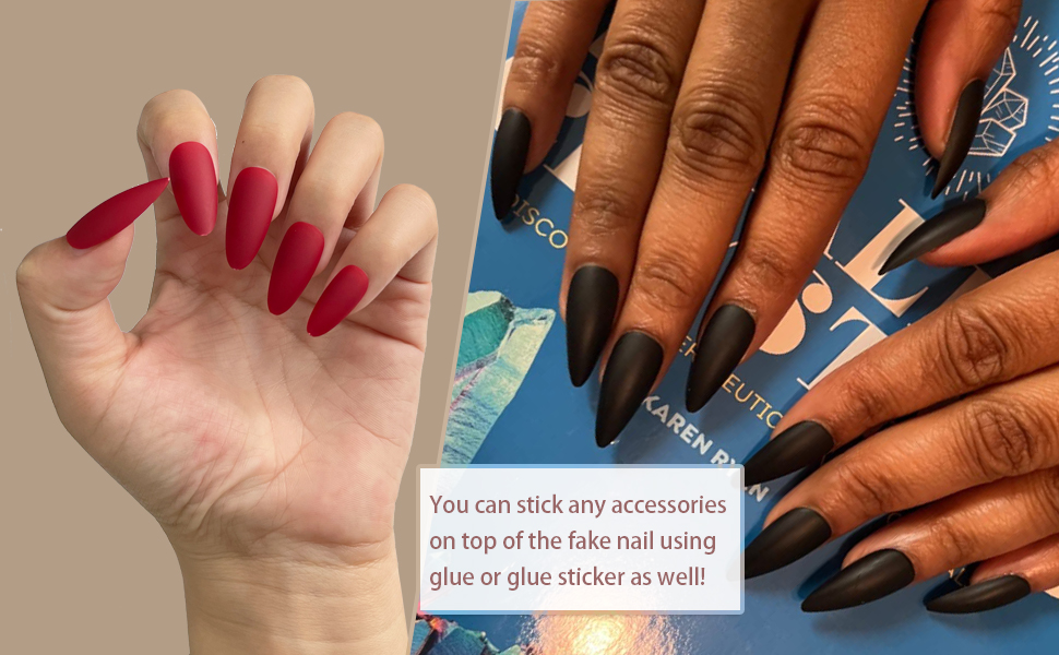 Red fake nails