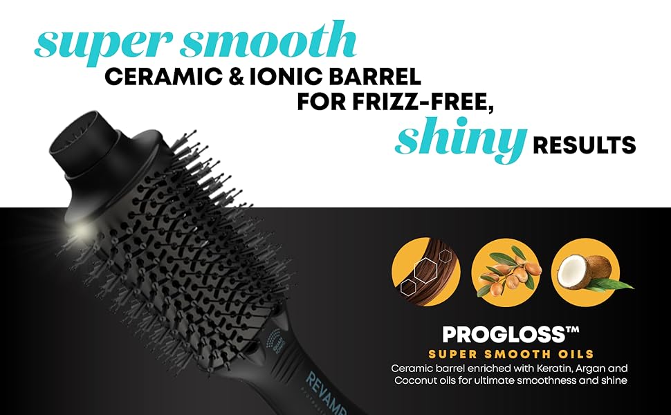 ceramic ionic barrel shiny hair