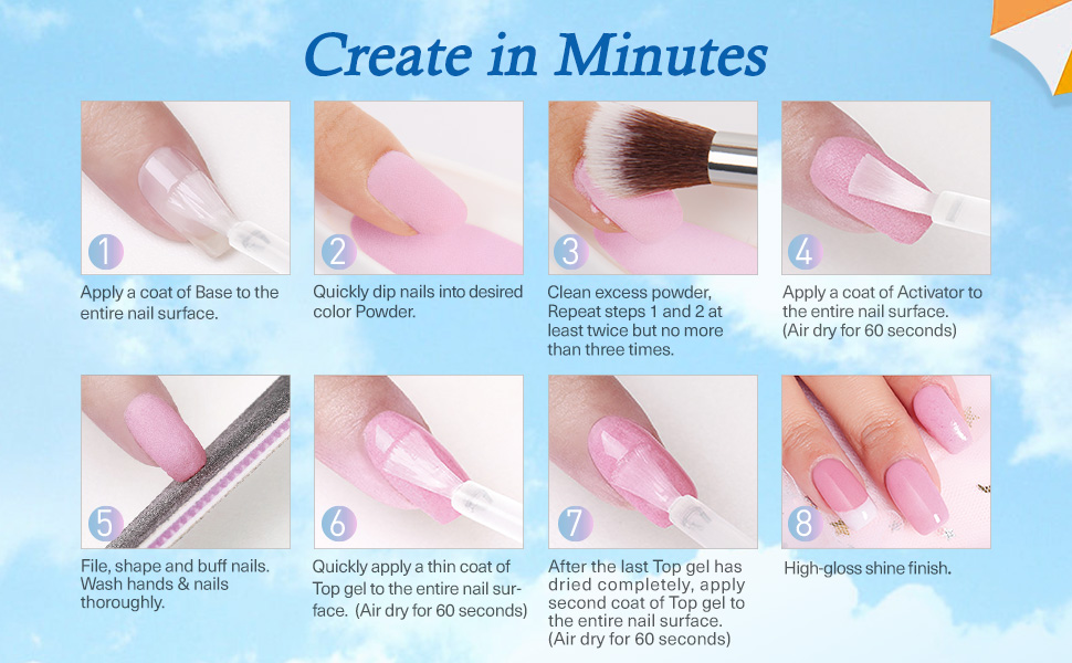 dip powder nail set azurebeauty