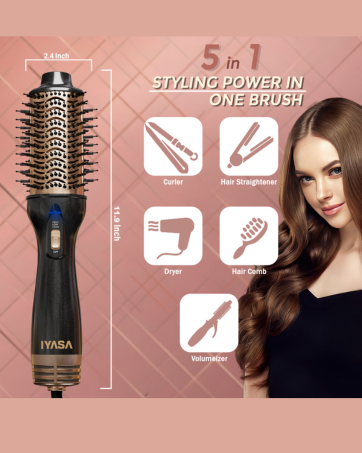 Heat brush styler