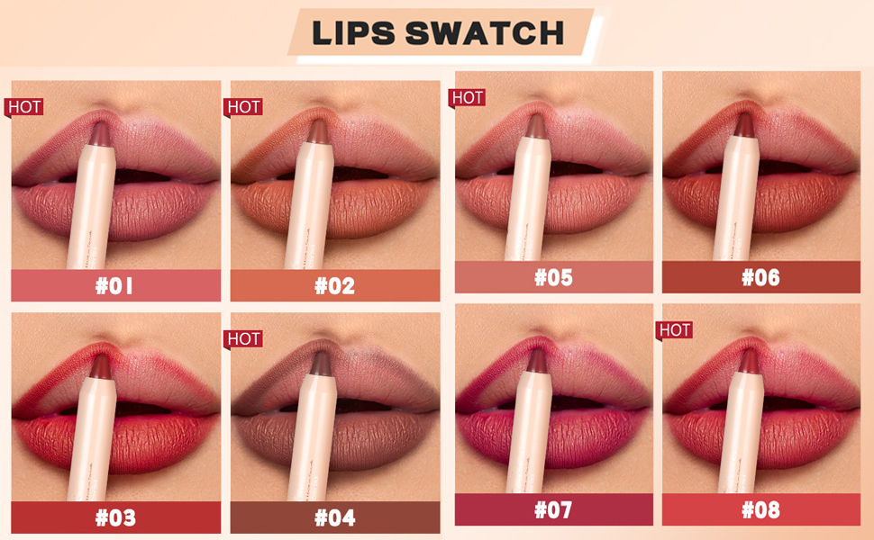 Red Lipstick Crayon Lipstick Long-Lasting Waterproof Lipstick Natural Velvet Lip Stain Full Coverage