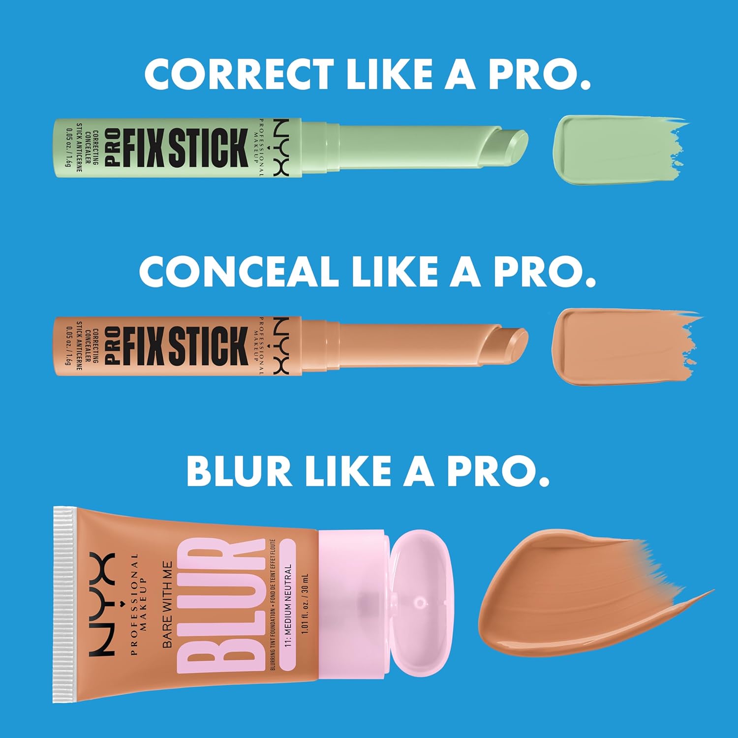 NYX PROFESSIONAL MAKEUP Pro Fix Stick Correcting Concealer, Buildable Medium Coverage Concealer Stick - Sienna - Image 7