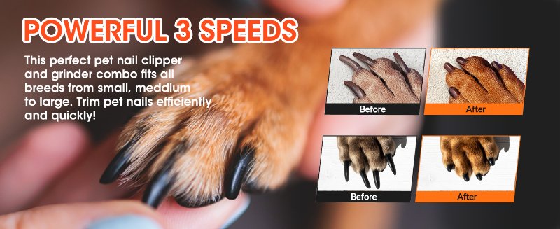 this pet nail clipper and grinder combo fits all small breeds, meddium breeds and large breeds