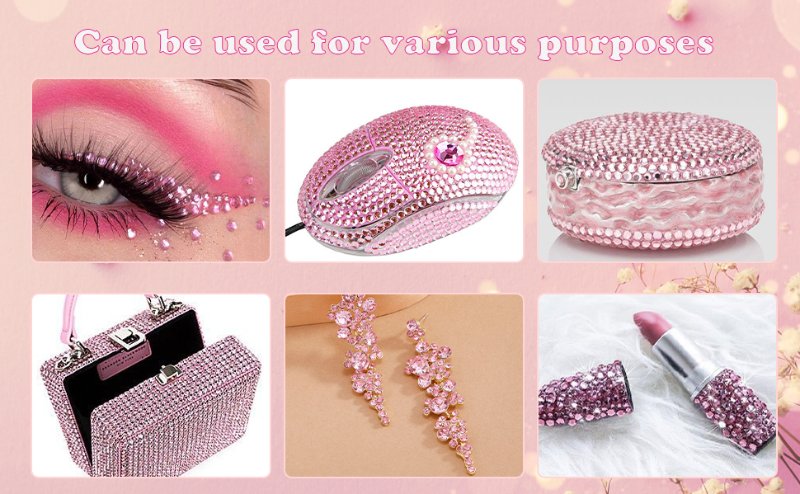 Pink Nail Art Rhinestones Kit