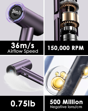 high speed ionic small lightweight hair dryer low noise quiet hairdryer for women gift