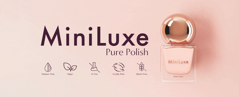 MiniLuxe Pure Polish Pigmented Nail Polish in Shade Prima Donna. Vegan. Cruelty-Free. Paraben-Free.