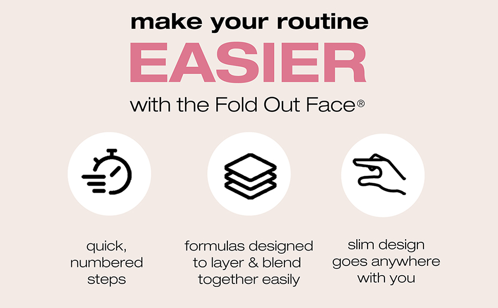 the fold out face makes your routine easier with quick steps and a slim design