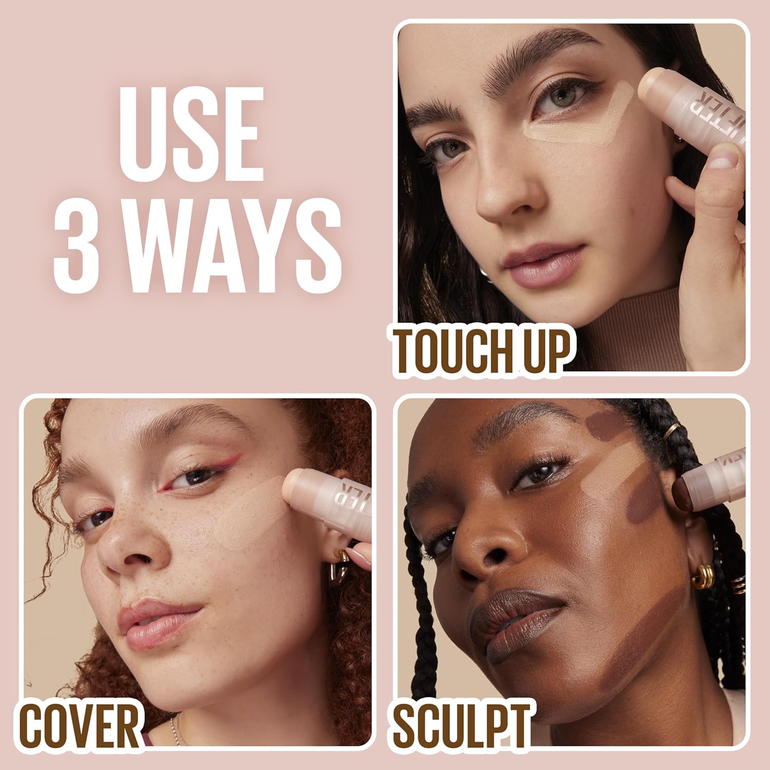 Maybelline Lifter Stix Multi-Use Face Stick - Contour, Bronzer, Concealer and Foundation Stick, All-In-One Creamy Face Makeup with Cranberry Seed Oil, 30, 1 Count - Image 4