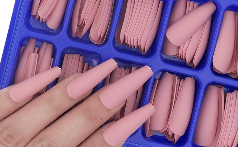 Pink press on nails
