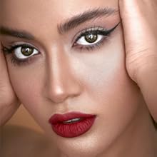 Smudge proof red lipstick