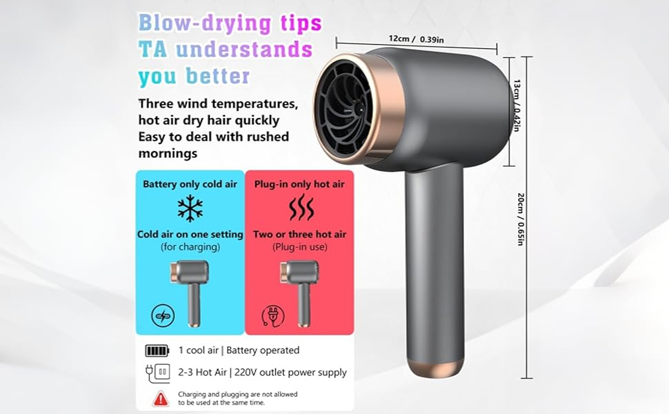 Cordless Hair Dryer for Women with Battery