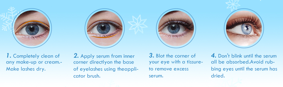 Eyelash growth serum application step 1