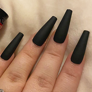black coffin press on nails false fake tips full cover