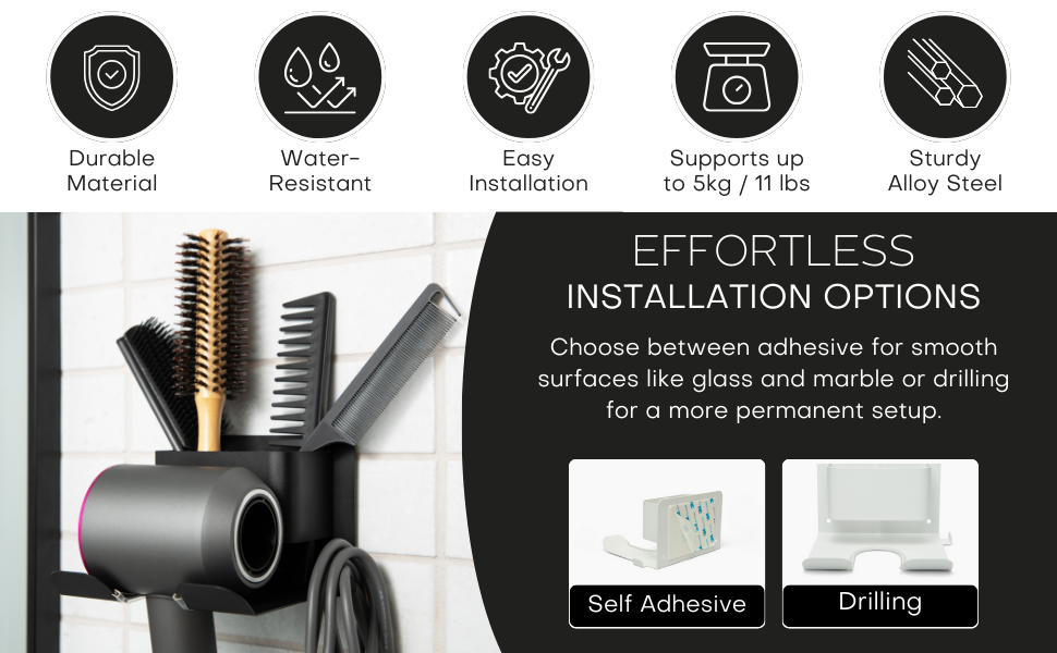 Hair Dryer Holder Features