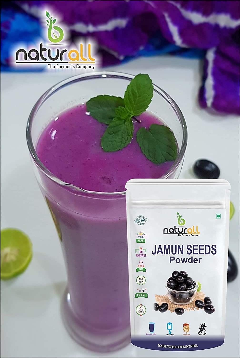 Jamun Seeds Powder for Diabetes | Sugar Balance - 500 GM X 2 = 1 KG by B Naturall - Image 3