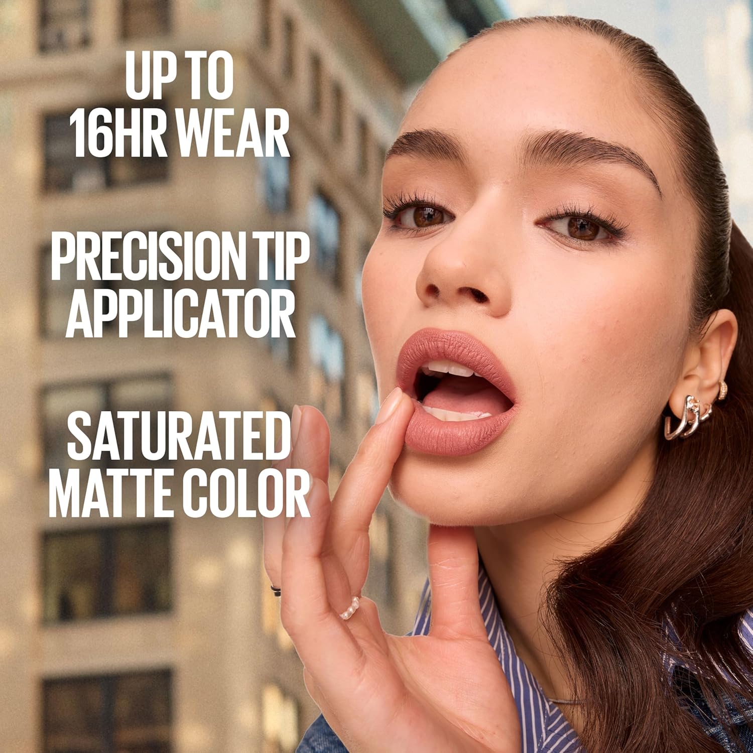 Maybelline Super Stay Matte Ink Liquid Lipstick Makeup, Long Lasting High Impact Color, Up to 16H Wear, Poet, Light Rosey Nude, 1 Count, Packaging May Vary - Image 4