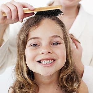 Natural Boar Bristle Mini Hair Brush for Women, Men, Kids