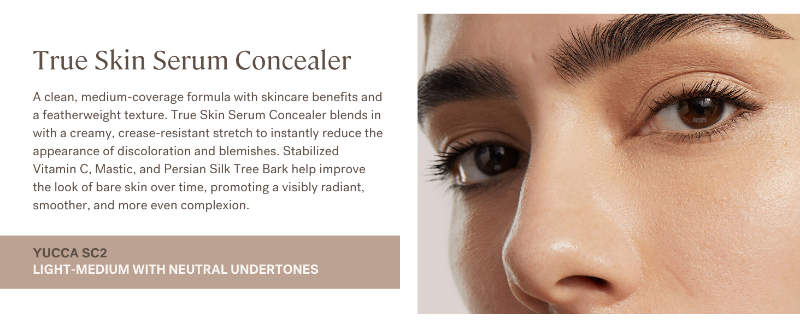 ILIA True Skin Serum Concealer in shade Yucca SC2, light-medium with neutral undertones.