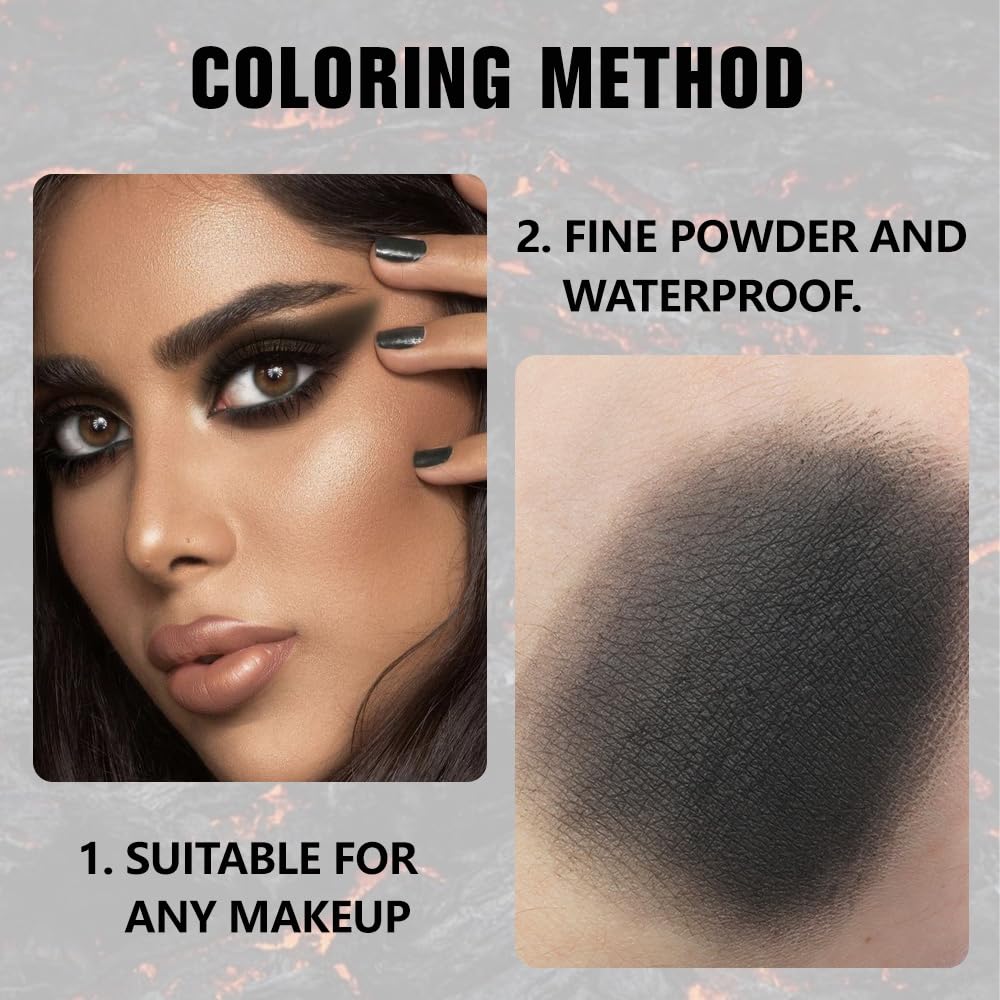evpct Matte Black Single Eye Shadow Palette Makeup for Older Women, Black Cream Eye shadow Palette Single for Older Women Matte, High Pigment Waterproof Monochrome Mini Eyeshadow, sombra de ojos - Image 4