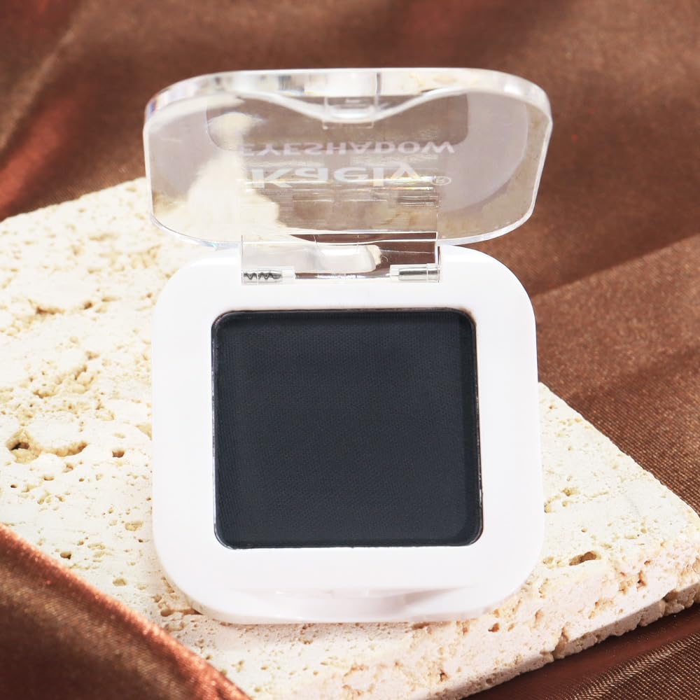 evpct Matte Black Single Eye Shadow Palette Makeup for Older Women, Black Cream Eye shadow Palette Single for Older Women Matte, High Pigment Waterproof Monochrome Mini Eyeshadow, sombra de ojos - Image 5