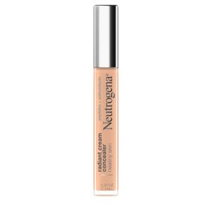 Neutrogena Healthy Skin Radiant Brightening Cream Concealer with Peptides & Vitamin E Antioxidant, Lightweight Perfecting Concealer, Brulee Light/Medium 01 cool undertones, 0.24 oz