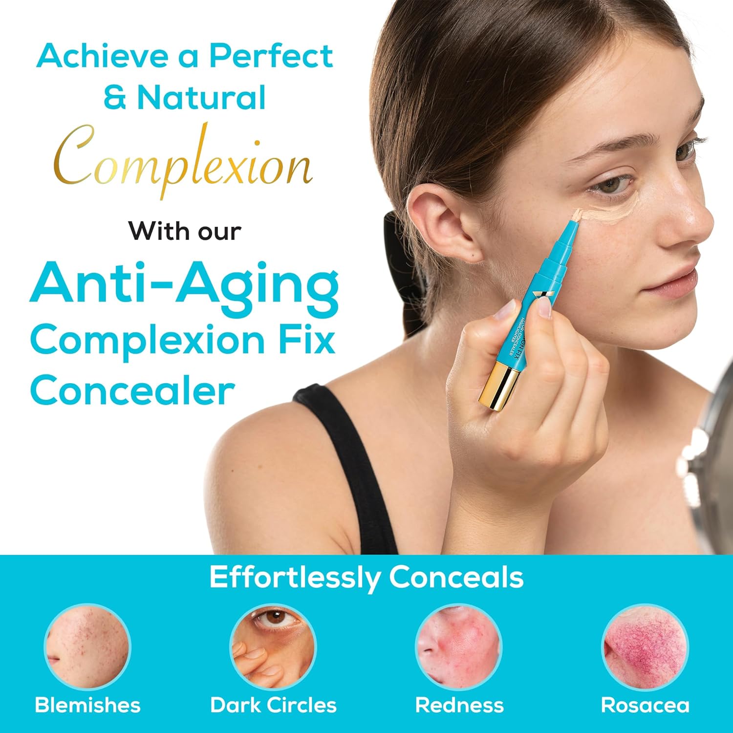 Veil Cosmetics - Complexion Fix Concealer - Liquid Concealer for Under Eye + Dark Circles - Highlight, Contour, Correct - Anti-Aging - Vegan Makeup Pen - Hydrating Lightweight (2N Light Neutral) - Image 2