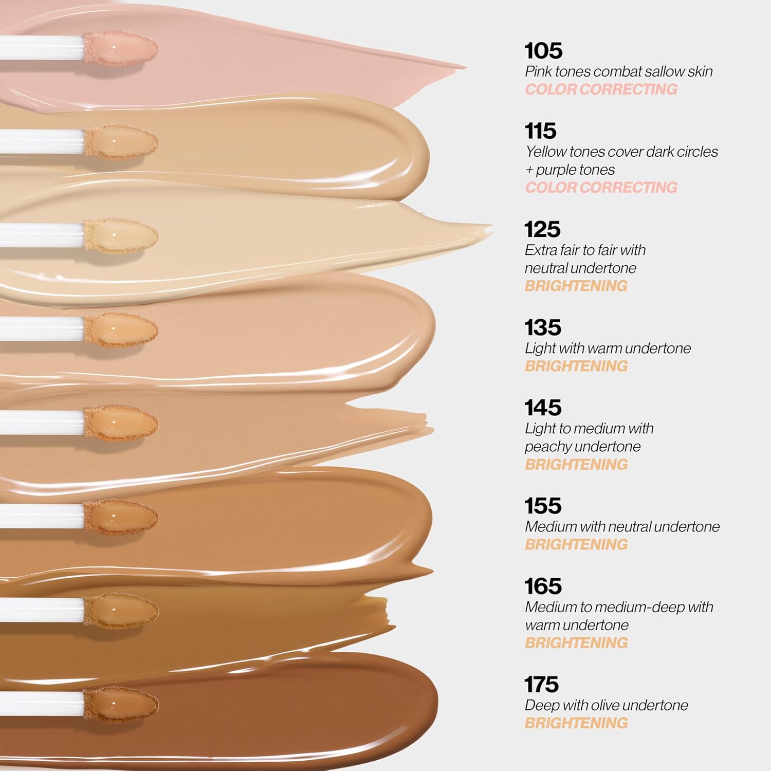 Revlon Glimmer Brightening Concealer, Liquid Under Eye Makeup, Made with Caffeine, Vitamin C, & Stevioside, 135, 0.3 fl oz - Image 10