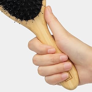 Natural Boar Bristle Mini Hair Brush⁣ for Women, Men, Kids