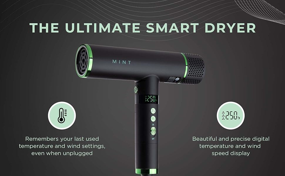 MINT Hummingbird Smart Professional Hair Dryer with Diffuser