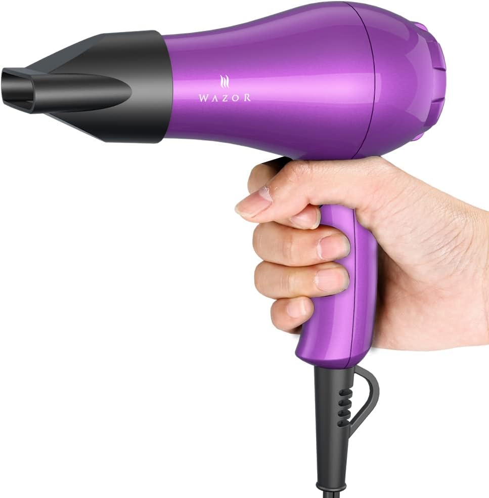 Mini Lightweight Hair Dryer for Pour Painting & RV Compact Travel Blow Dryer for Kids 1000W Ionic Dryer with Concentrator, Cool Shot Button - Image 3