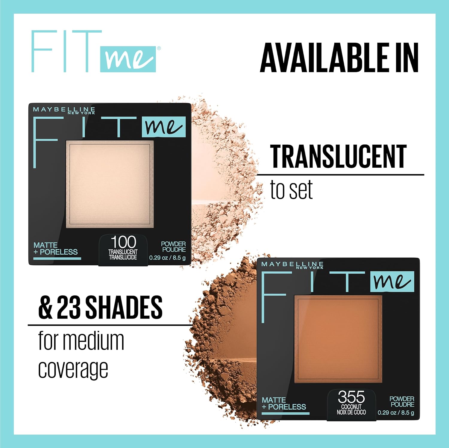 Maybelline Instant Age Rewind Dark Circles Concealer 110 Count and Fit Me Pressed Powder Natural Ivory - Image 7