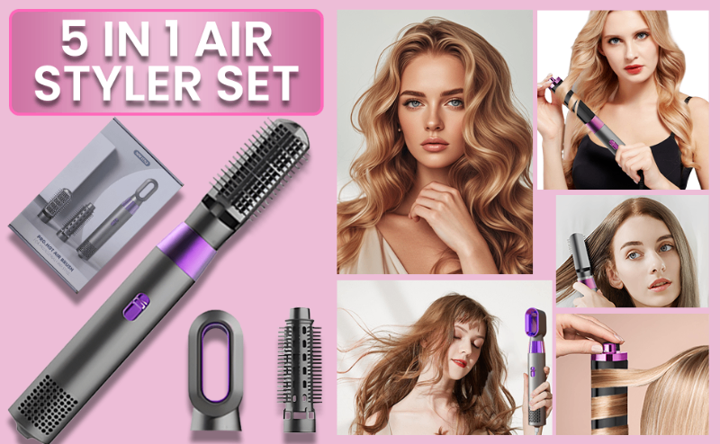 3 in 1 Hot Hair Curling Iron Brush