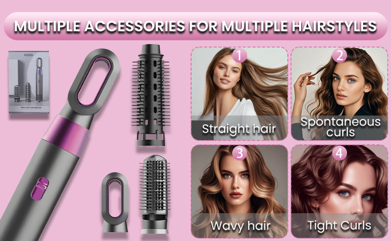 3 in 1 Hot Hair Curling Iron Brush