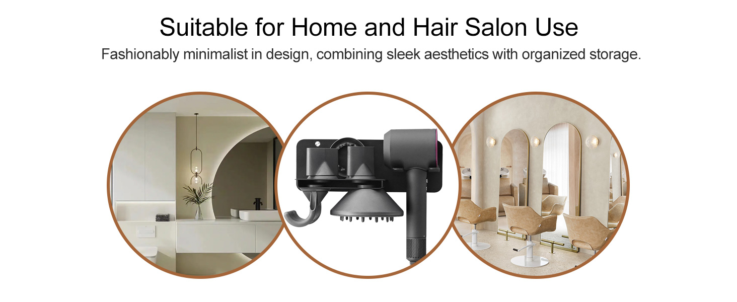 salon Space-Saving blow wall mounted solution Ideal bathrooms dressing areas dyson hair dryer