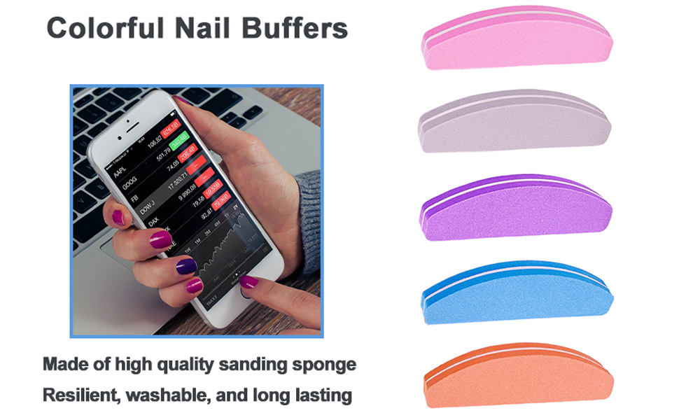 Colorful nail buffers