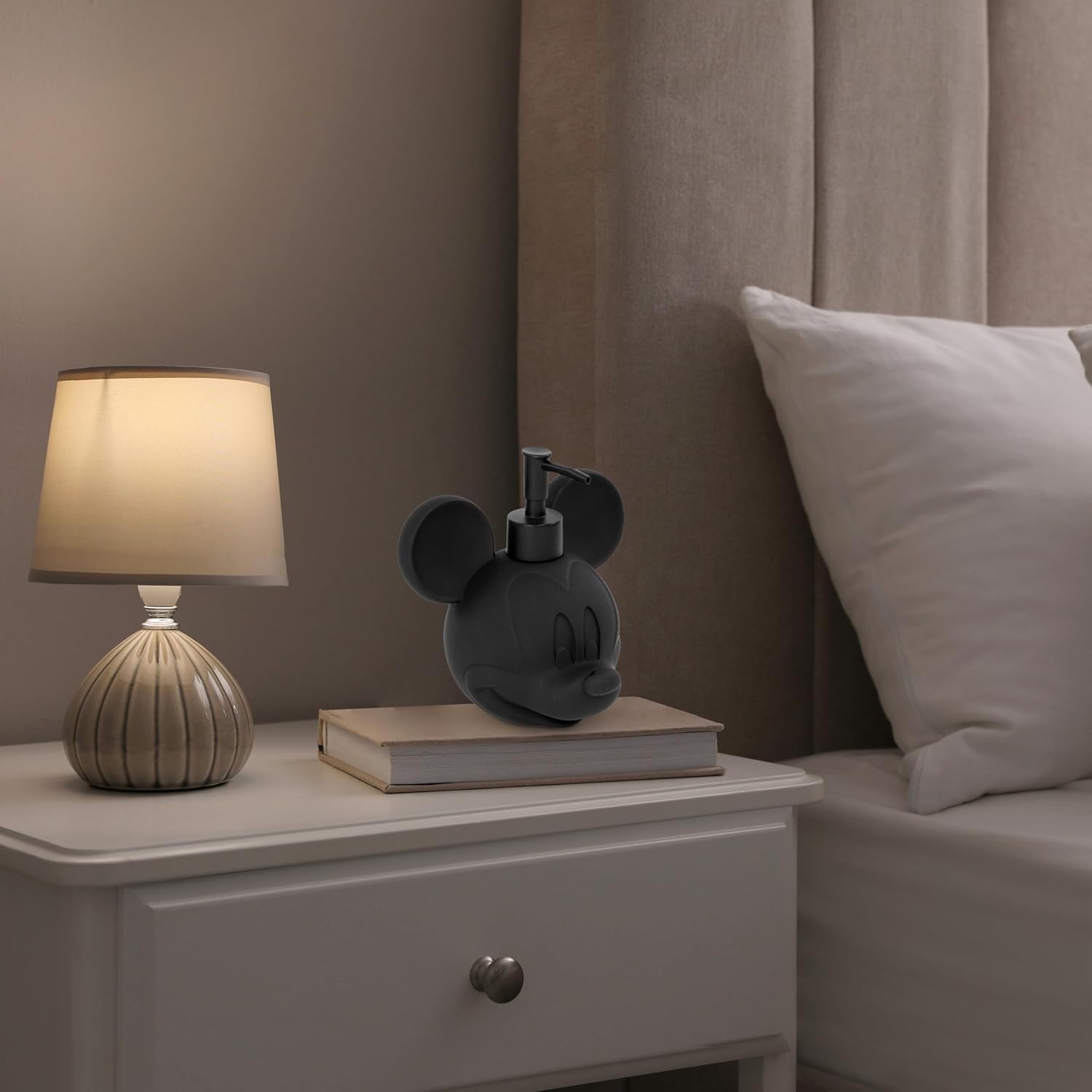 Jay Franco Disney Mickey Mouse Bathroom Soap Dispenser Set - 2 Piece White and Black Collection Includes Resin Lotion Pump and Tumbler Cup - Bathroom Décor - Image 6