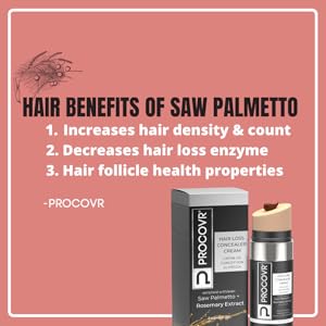 PROCOVR Hair Loss Concealer Cream below benefits of Saw Palmetto