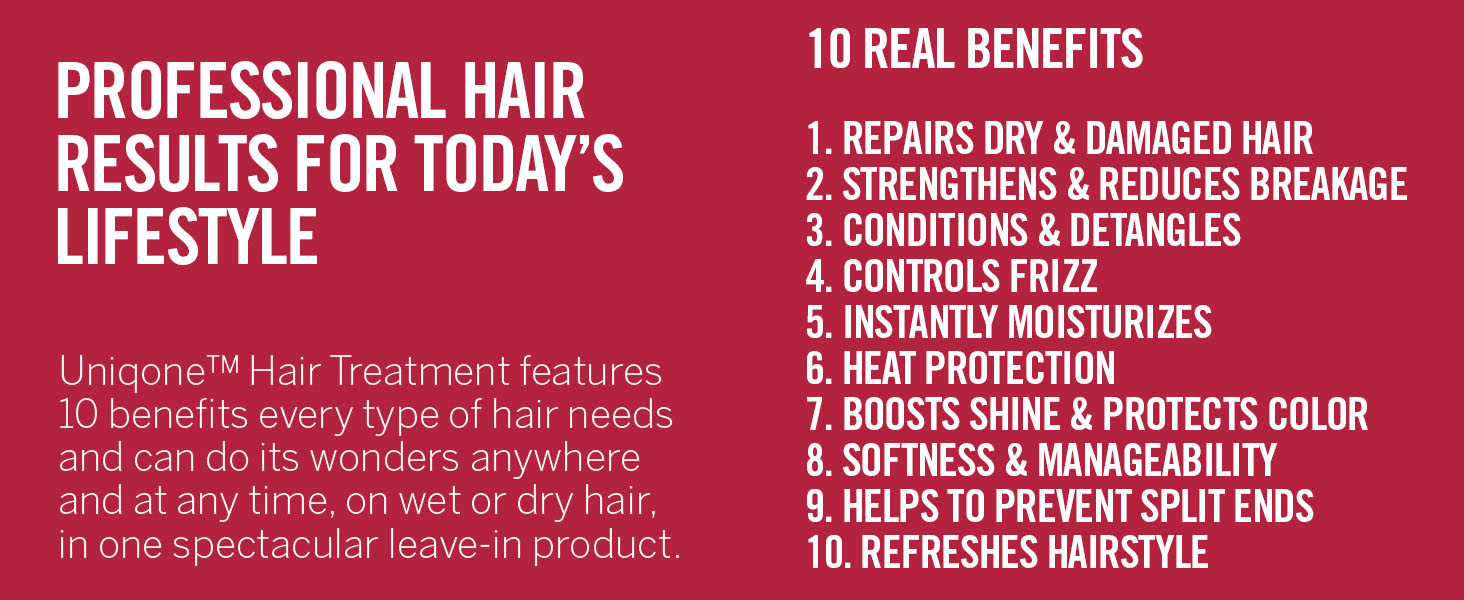 10 benefits from UniqOne Hair Treatment