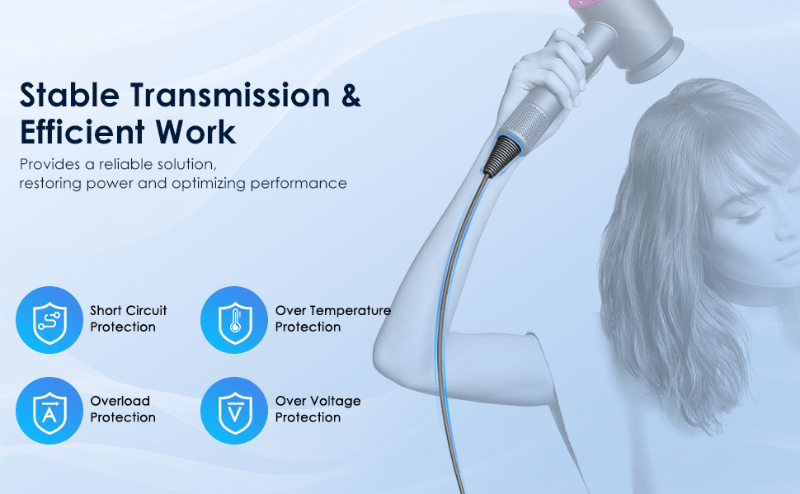 Upgrade Power Charger Cable for Dyson Hair Dryer