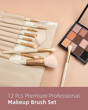 12 Pcs Premium Professional Makeup Brush Set, for blush,for eyeshadow