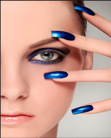 blue press on nails for women