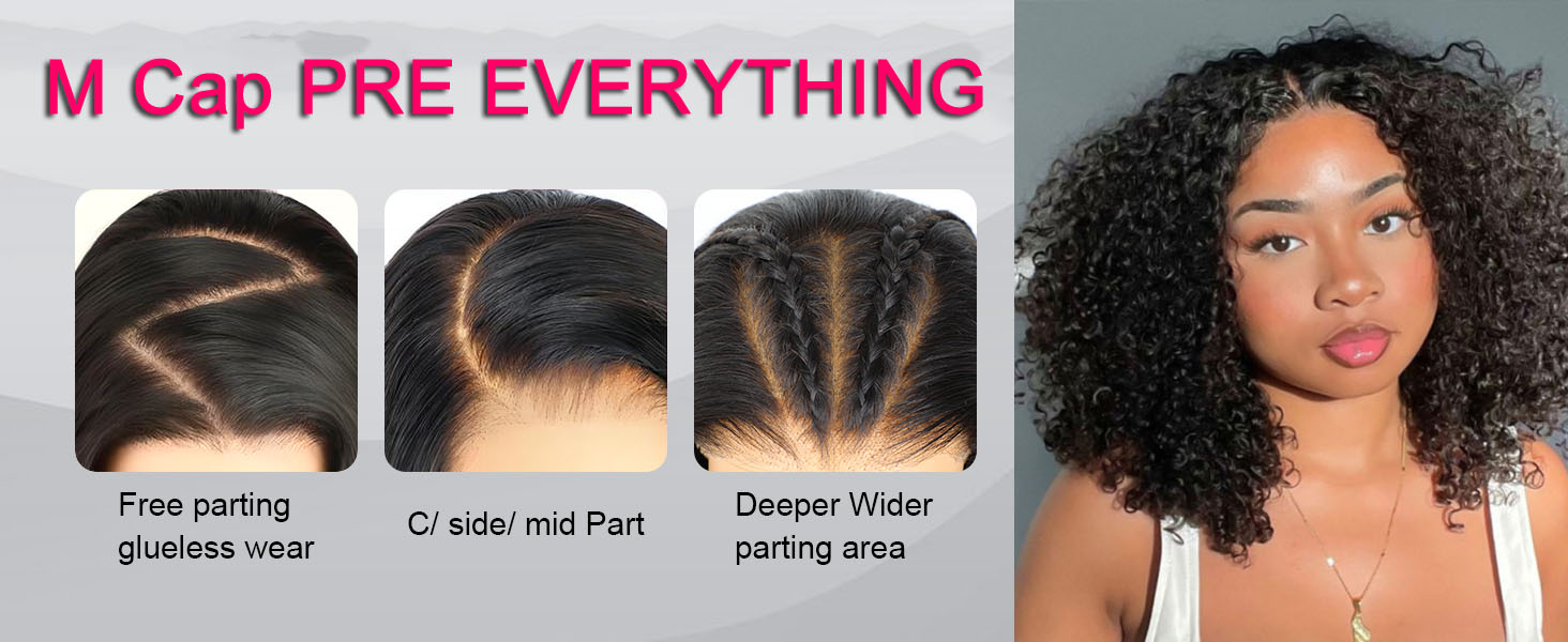 glueless wigs human hair pre plucked pre cut curly