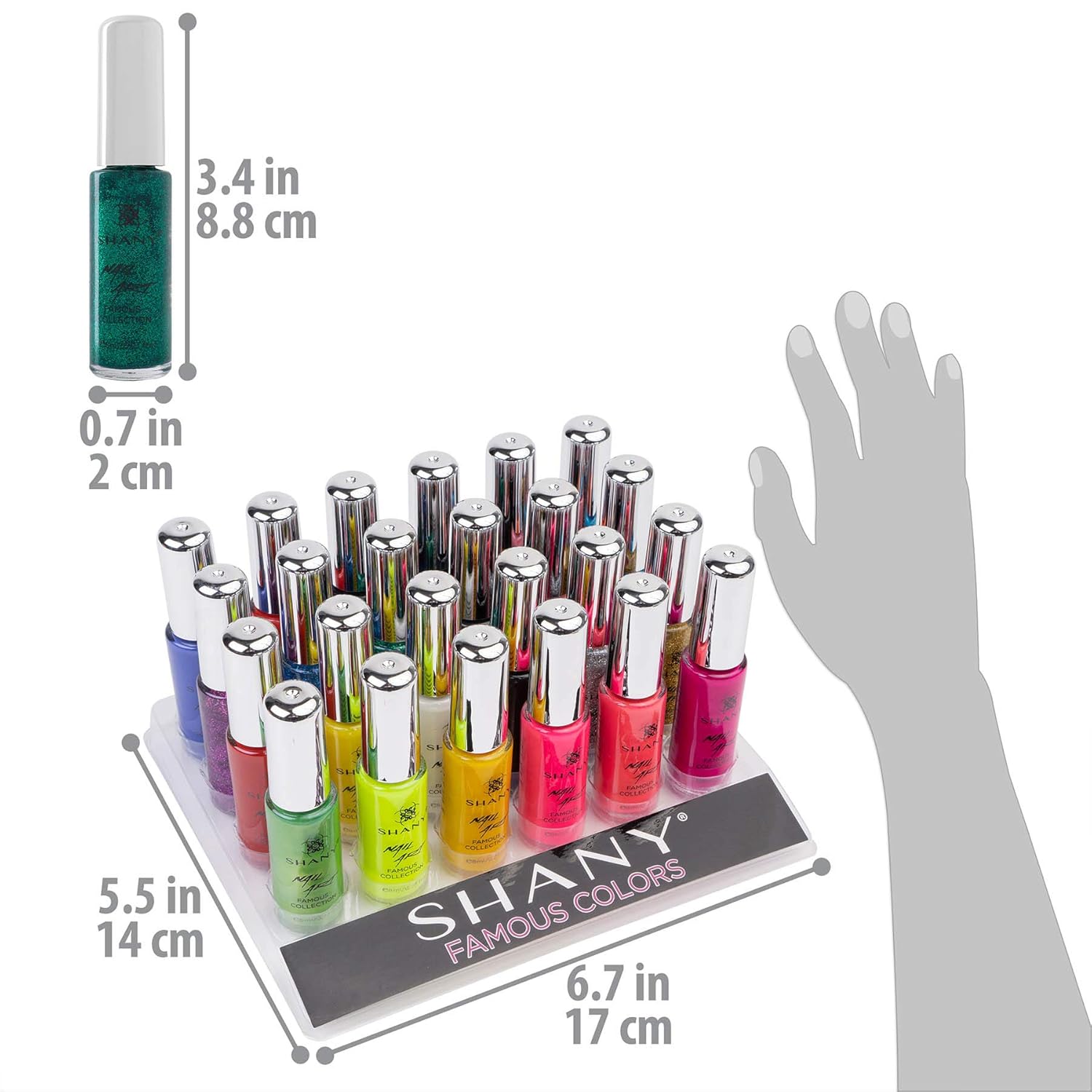 SHANY Nail Art Set Nail Polish - Glitter, Metallic, Pearls, Neon and Matte Nail Polish Nail Art Drawing Decoration Set With Built-in Thin Nail Art Brush - 24 Famous Colors Nail Polish Bulk - Image 4