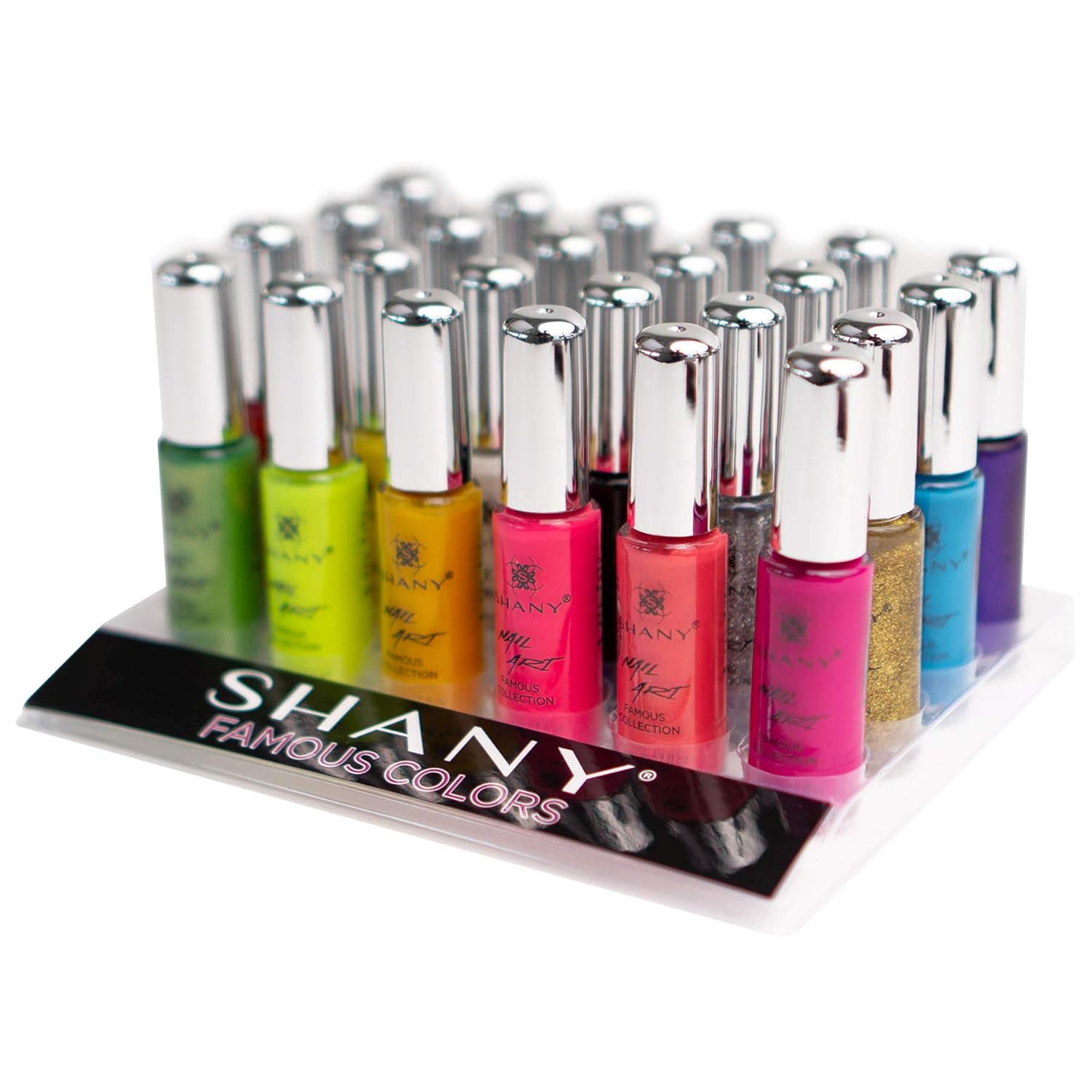 SHANY Nail Art Set Nail Polish - Glitter, Metallic, Pearls, Neon and Matte Nail Polish Nail Art Drawing Decoration Set With Built-in Thin Nail Art Brush - 24 Famous Colors Nail Polish Bulk - Image 9