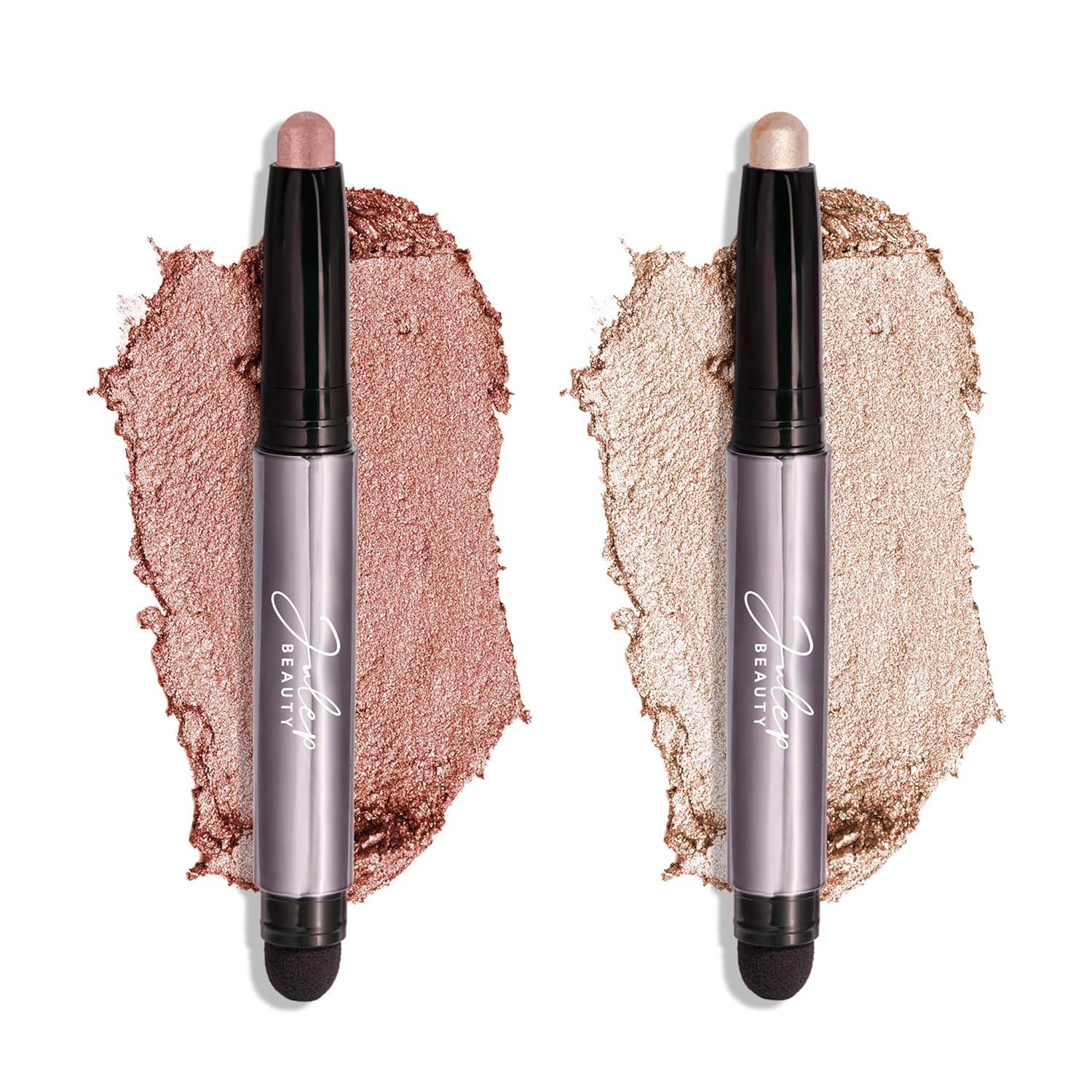Julep Eyeshadow 101 Crème-to-Powder Waterproof Shadow Stick Duo – Long-Lasting, Crease-Proof, Easy Appy with Built-in Smudger - Pearl & Rose Shimmer