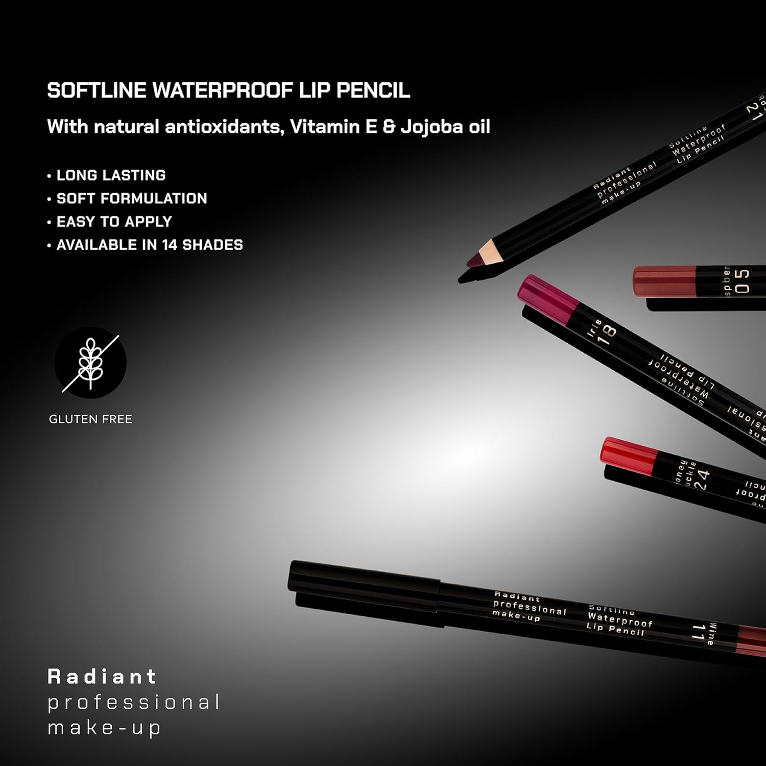 Radiant Professional Waterproof Lip Liner Pencil - Long Lasting Lip Liner for Defined Lips - Soft & Creamy Lipliner with Vitamin E - Long Lasting - 1.20gr, (05 RASPBERRY) - Image 6