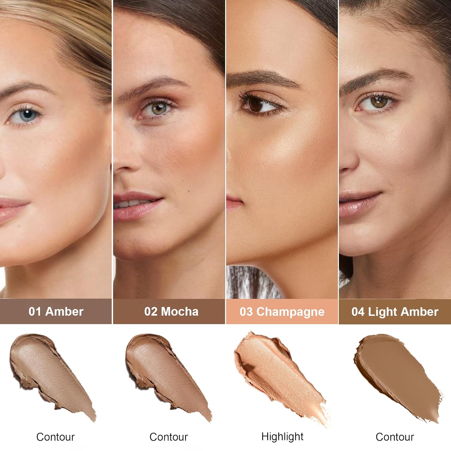 FV Cream Highlighter Stick, Blendable & Long Lasting Highlight Stick with Natural Finish, Shimmer Face Highlighter Makeup for Glowing Skin & Eyeshadow, Cruelty-free, 03 Champagne - Image 6