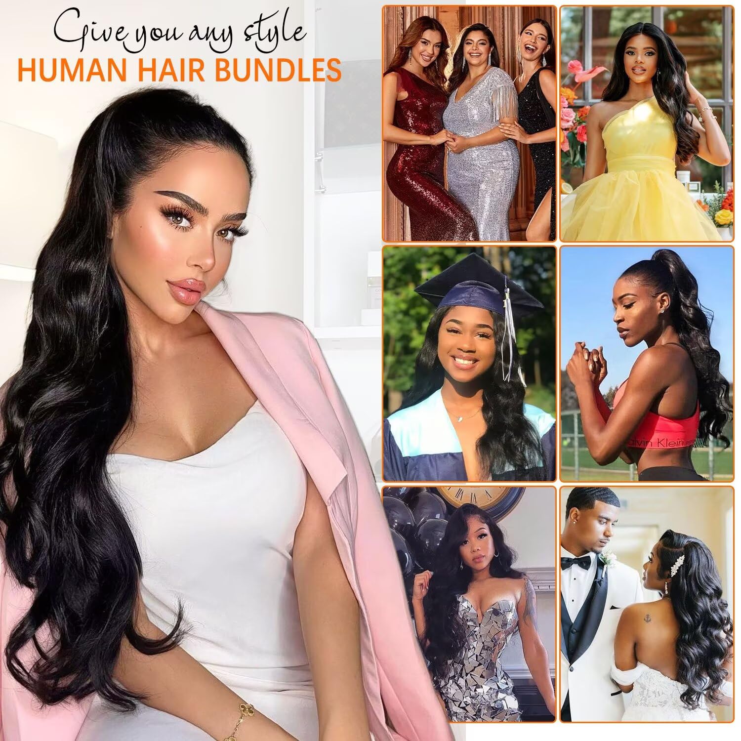 12A Body Wave 24 26 28 Inch Brazilian Virgin Human Hair Bundles Unprocessed - Image 7